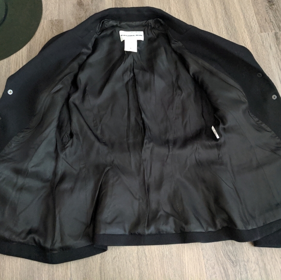 Vintage Thierry Mugler Black Wool Belted Blazer S - Picture 3 of 8